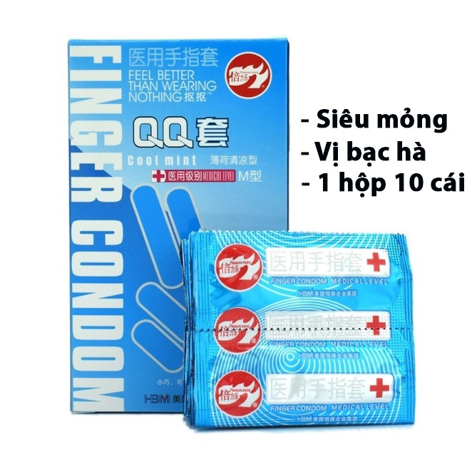 Bao cao su ngón tay LES FINGER Full 9 loại siêu mỏng có gân gai nổi hạt ngọc trai