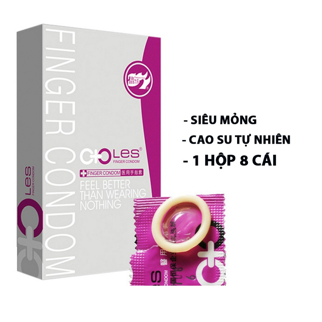 Bao cao su ngón tay LES FINGER Full 9 loại siêu mỏng có gân gai nổi hạt ngọc trai