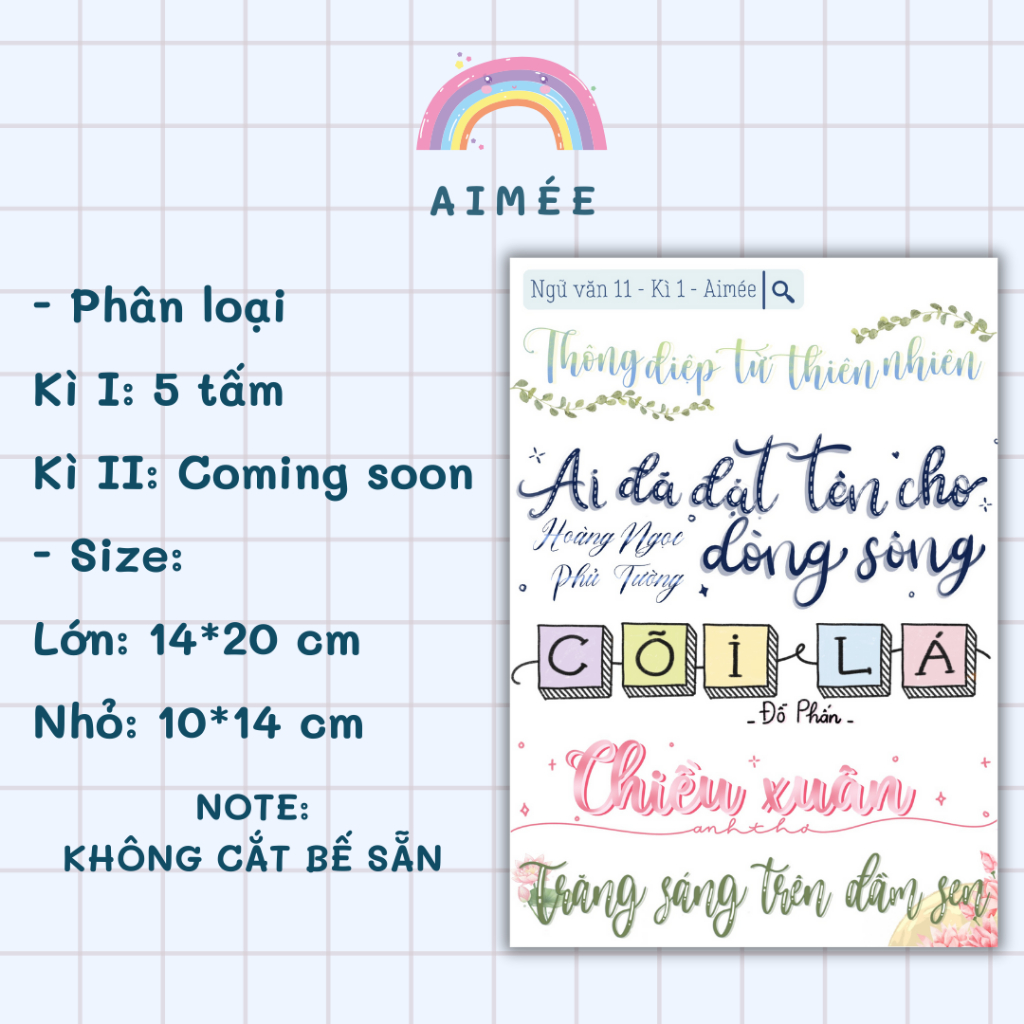 Sticker ngữ văn 11, tiêu đề văn học 11 - Chân trời sáng tạo | Aimée