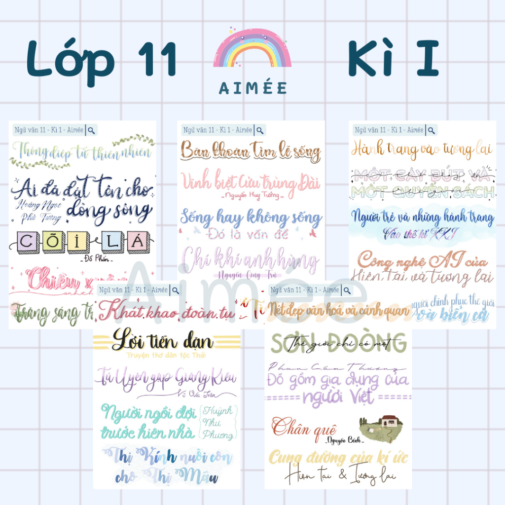 Sticker ngữ văn 11, tiêu đề văn học 11 - Chân trời sáng tạo | Aimée