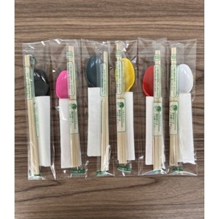 50 Combo đũa muỗng khăn tăm dùng 1 lần