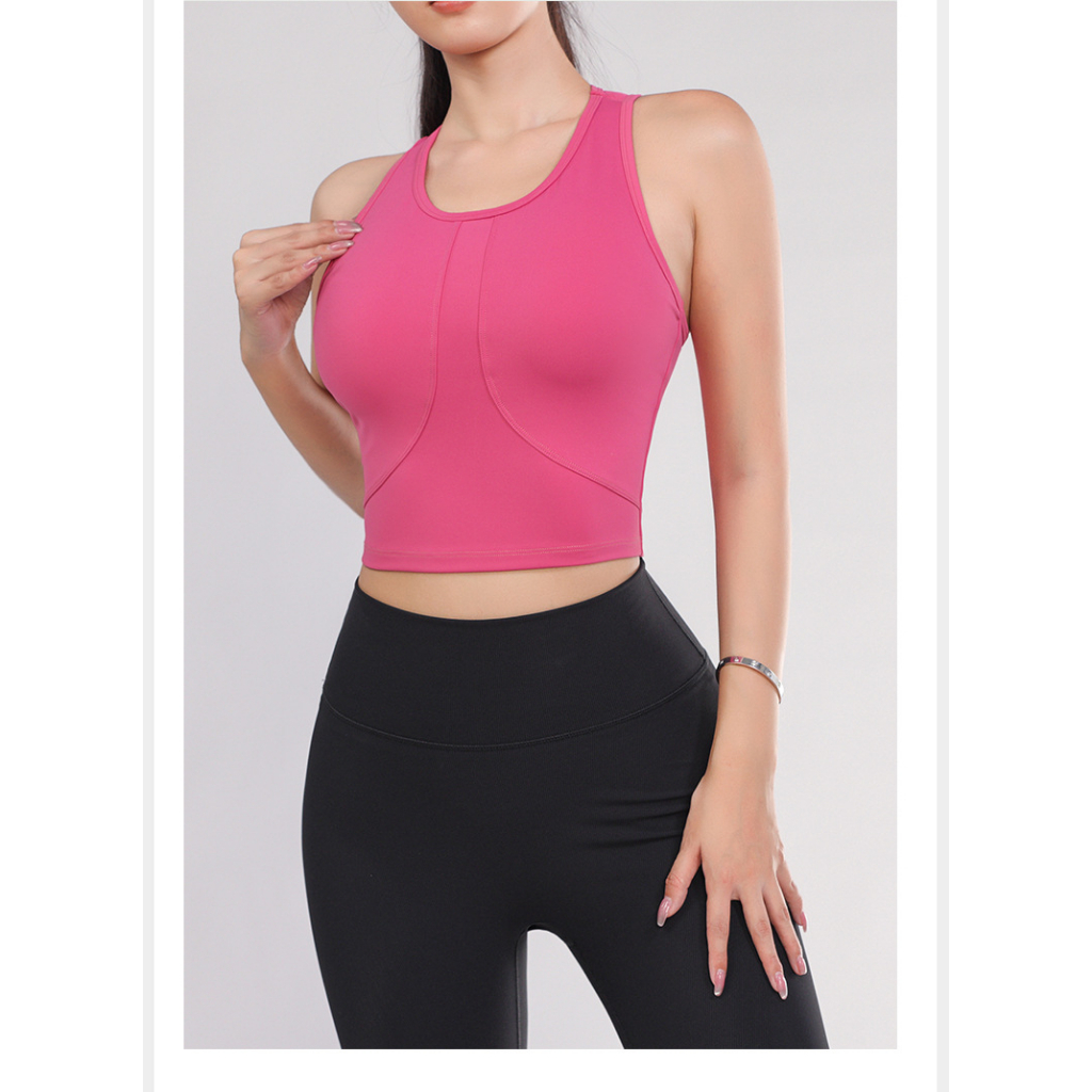 Áo sát nách tập Gym, Yoga Naqi 711, Áo bra mút đúc, mút liền vải Poly lulu cao cấp mát lạnh thấm hút mồ hôi tốt