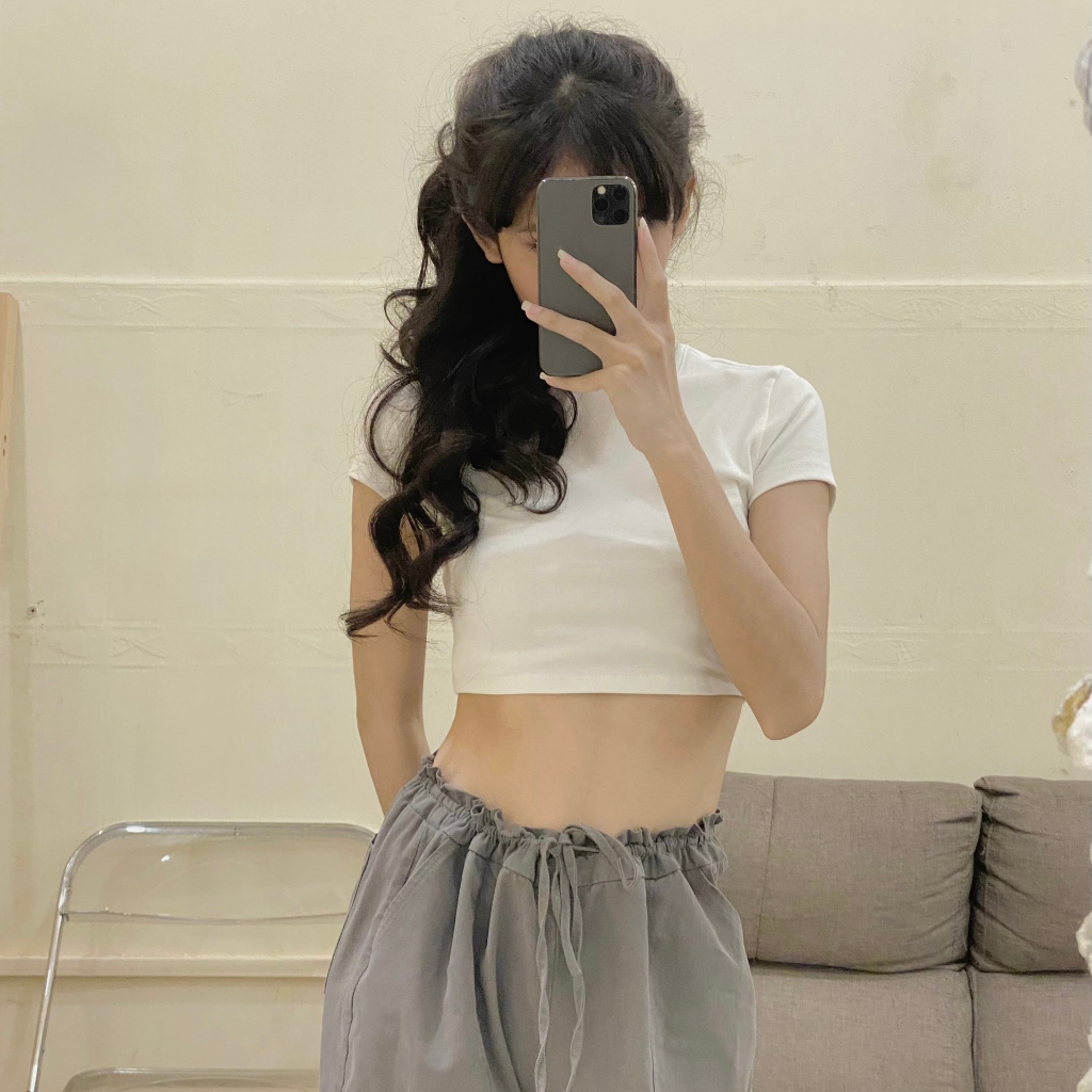 Áo Croptop Trơn Form Ôm Basic - CR131