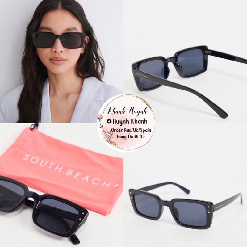 Kính Thời Trang Rectangular Sunglasses South Beach UK Auth