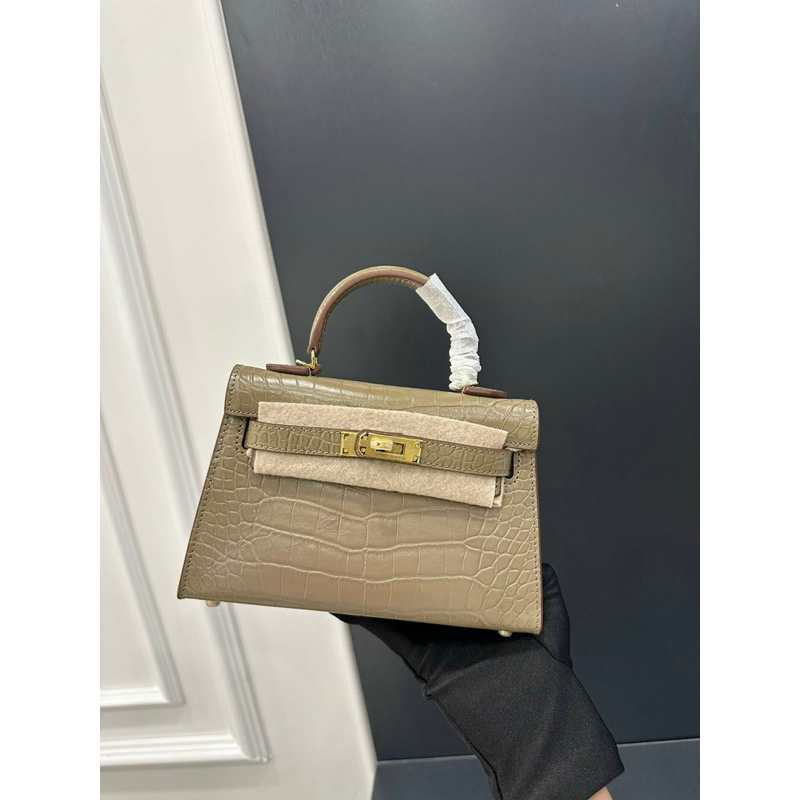 Túi xách Tay her.mes kelly size 19cm màu nâu