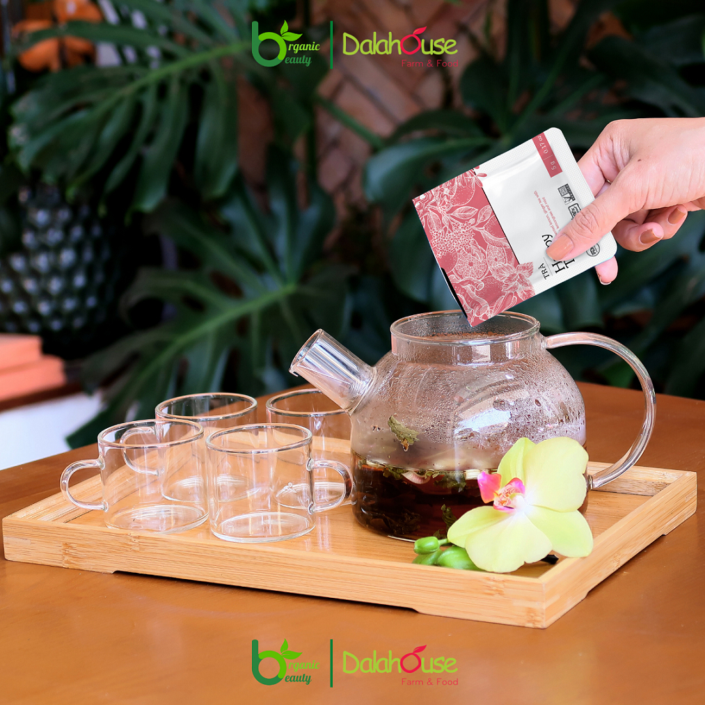 Trà Thảo Dược Happy Tea Dalahouse - Chanh, Gừng Đen, Mật Ong Lên Men, Sả, Bạc Hà - Fermented Herbal Tea - Hộp 75g