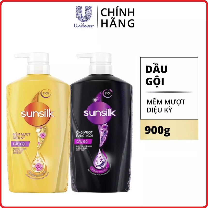 Dầu gội Sunsilk Mềm Mượt & Óng Mượt Chai 900G