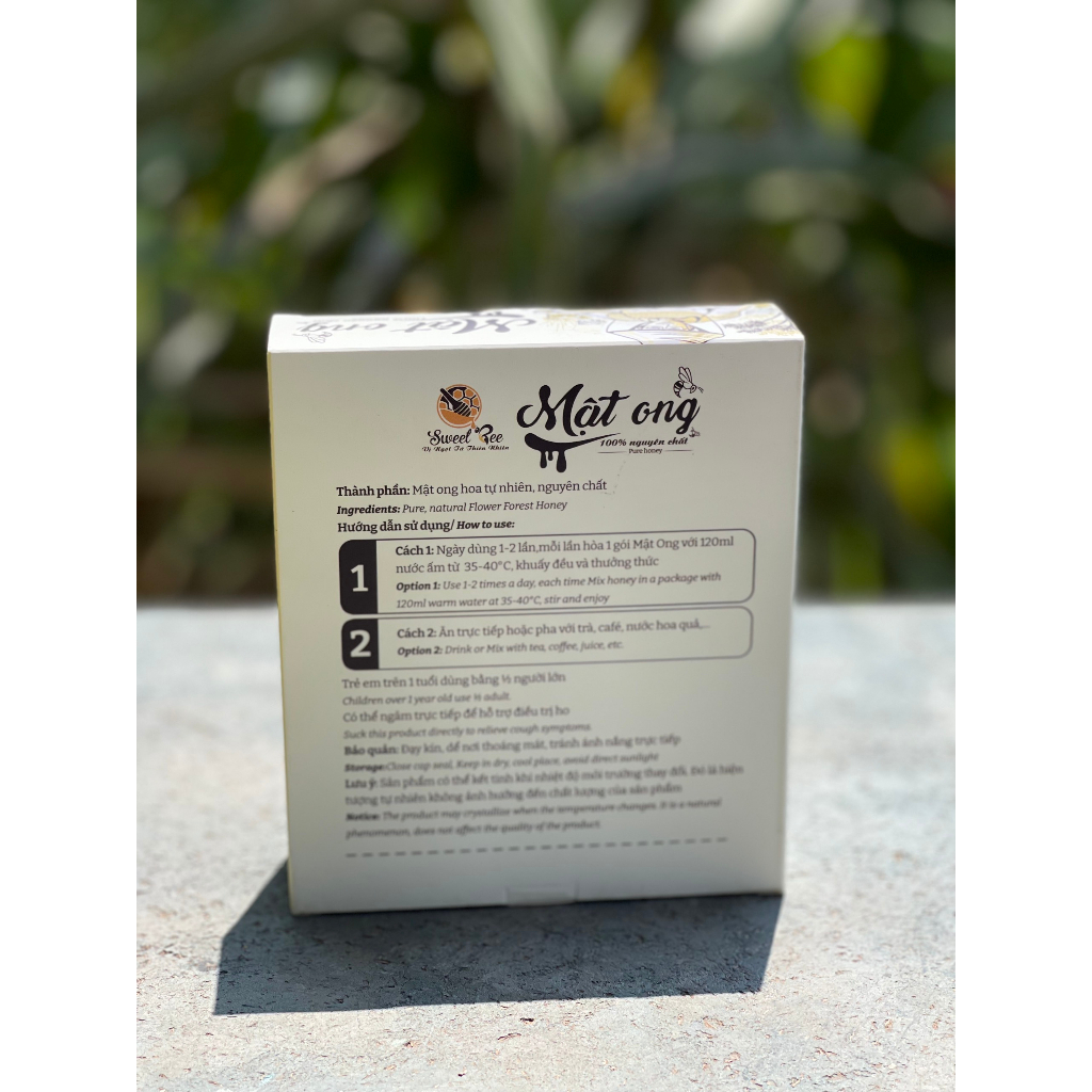Mật Ong Đà Lạt Sweet Bee Nguyên Chất Gói Nhỏ Tiện Lợi Khối Lượng 225g/Hộp 15 Gói - Hàng Chính Hãng