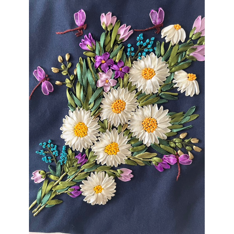Túi tote thêu tay hoa cúc