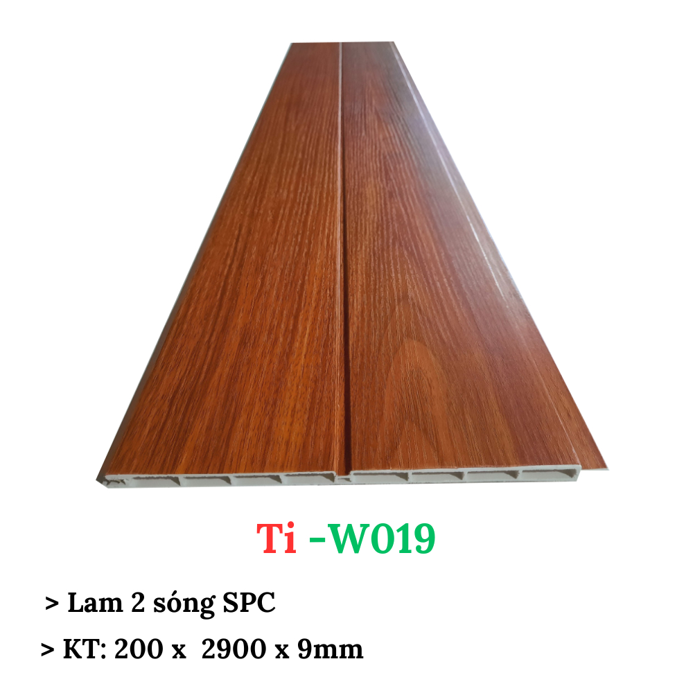Lam gỗ nhựa 2 sóng thấp, tấm ốp dạng sóng, KT: 200 x 2900 x 9mm, mẫu mã đa dạng, màu sắc độc đáo, hàng có sẵn giao ngay
