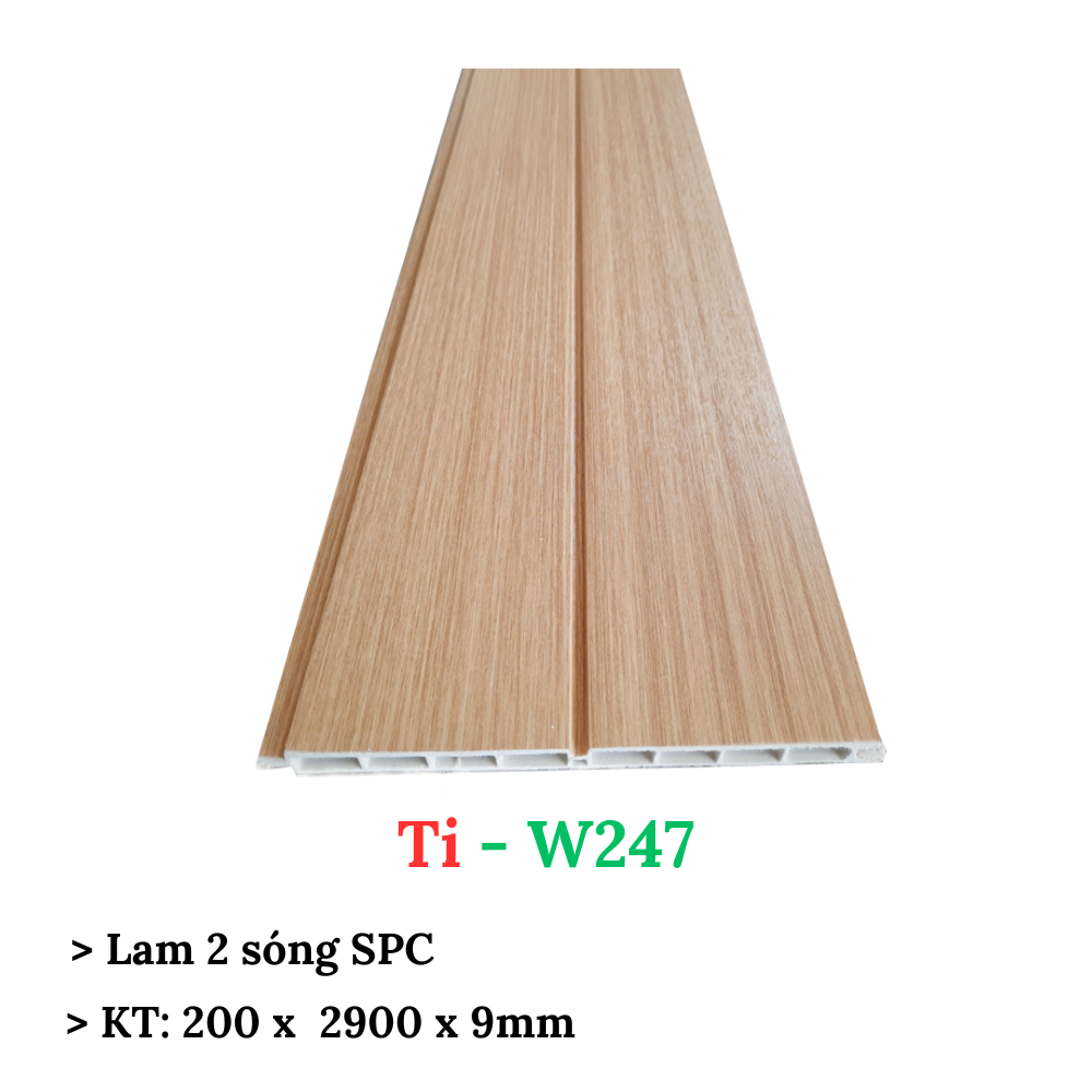 Lam gỗ nhựa 2 sóng thấp, tấm ốp dạng sóng, KT: 200 x 2900 x 9mm, mẫu mã đa dạng, màu sắc độc đáo, hàng có sẵn giao ngay
