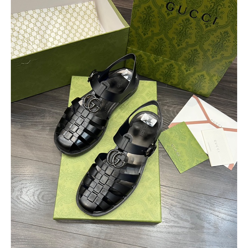 Dép Sandal - Dép Rọ GG Nam Quai Cao Su Bóng Hàng Quảng Châu Cao Cấp Hàng Full Box Phụ Kiện