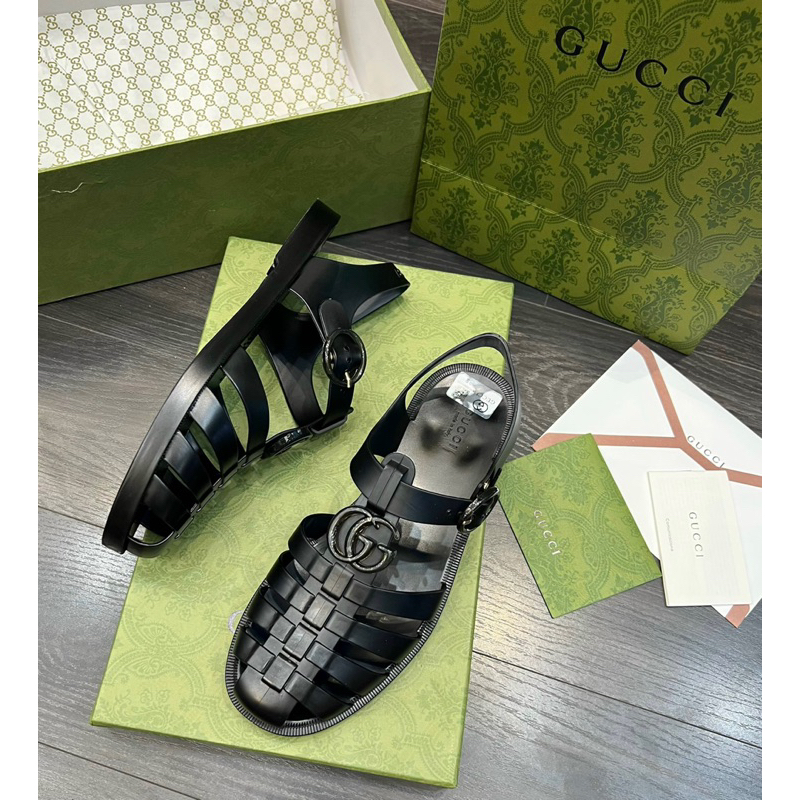 Dép Sandal - Dép Rọ GG Nam Quai Cao Su Bóng Hàng Quảng Châu Cao Cấp Hàng Full Box Phụ Kiện
