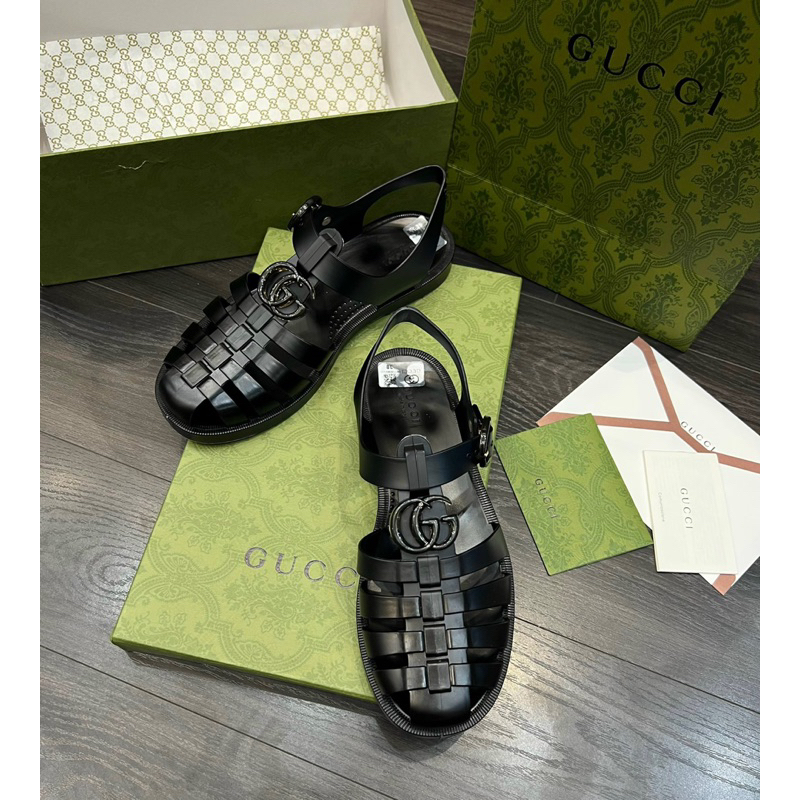 Dép Sandal - Dép Rọ GG Nam Quai Cao Su Bóng Hàng Quảng Châu Cao Cấp Hàng Full Box Phụ Kiện