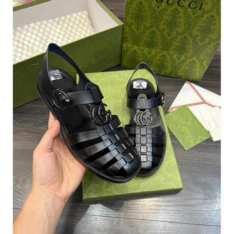 Dép Sandal - Dép Rọ GG Nam Quai Cao Su Bóng Hàng Quảng Châu Cao Cấp Hàng Full Box Phụ Kiện