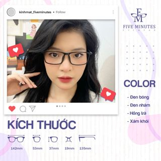 Gọng kính nam nữ dáng vuông Basic nhựa dẻo 8095 Siêu hot 2023 - Kính Mắt Five Minutes