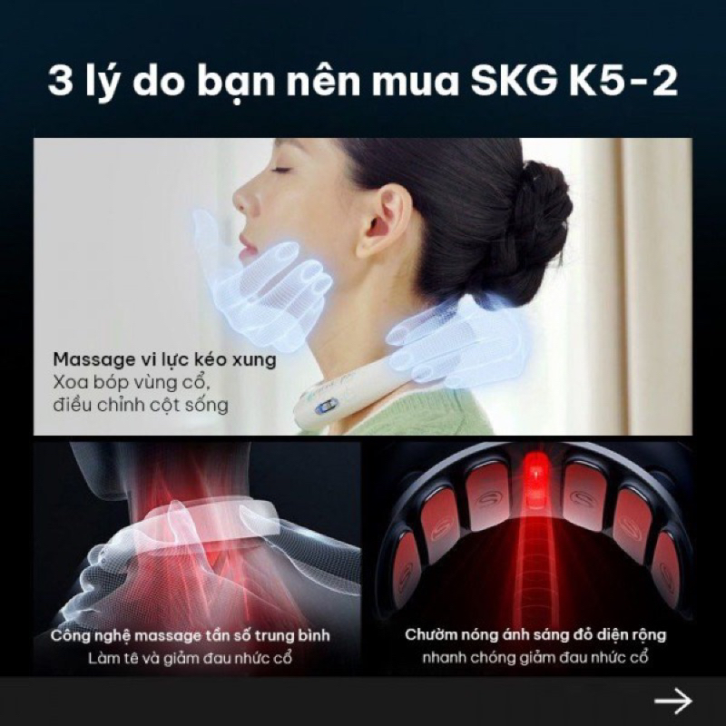 ( NEW ) MÁY MASSAGE CỔ SKG K5-2 đảm bảo xóa tan những mỏi nhức lâu ngày vùng cổ vai gáy của bạn
