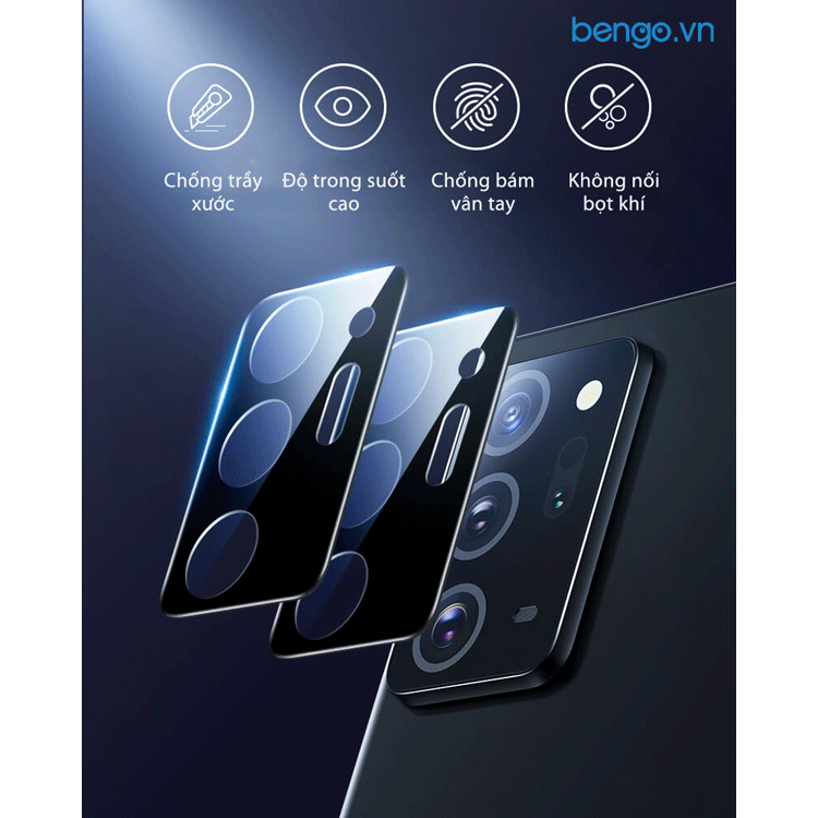 Miếng Dán kính bảo vệ Cụm camera Full đen cho Samsung Galaxy Note 20, Note 20 Ultra