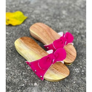 Guốc gổ quai nơ, quai kiểu, quai ngang dành cho bé