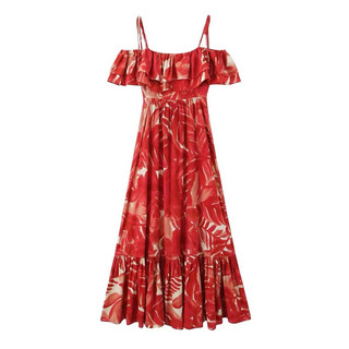 Đầm maxi đỏ rớt vai(Sẵn S)