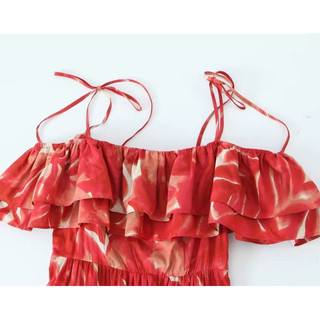 Đầm maxi đỏ rớt vai(Sẵn S)