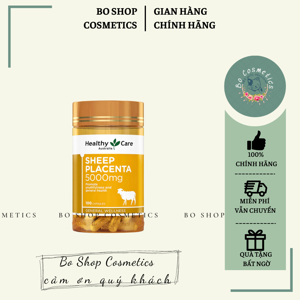 Viên Uống Nhau Thai Cừu Healthy Care Sheep Placenta 5000mg của Úc