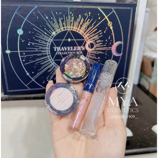   Fullsize  Set Son Bóng + Nhũ Mắt Romand Traveler's Collection Box  4pcs  