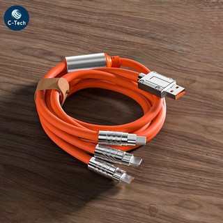 Cáp sạc nhanh silicon 3in1 120w