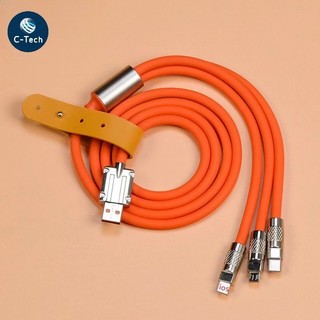 Cáp sạc nhanh silicon 3in1 120w