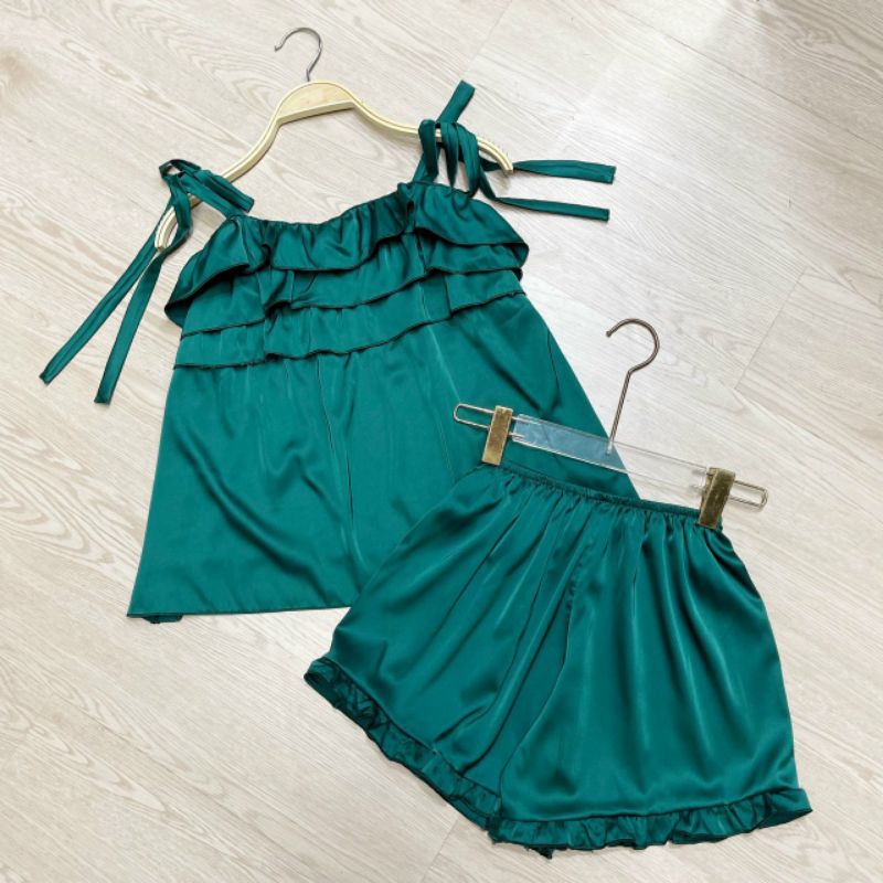 Sét bộ 2 dây cột nơ phối bèo (Chất liệu  phi Latin_ siêu mịn mát)