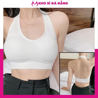 Áo bra thun tăm hở lưng cổ yếm có mút ngực