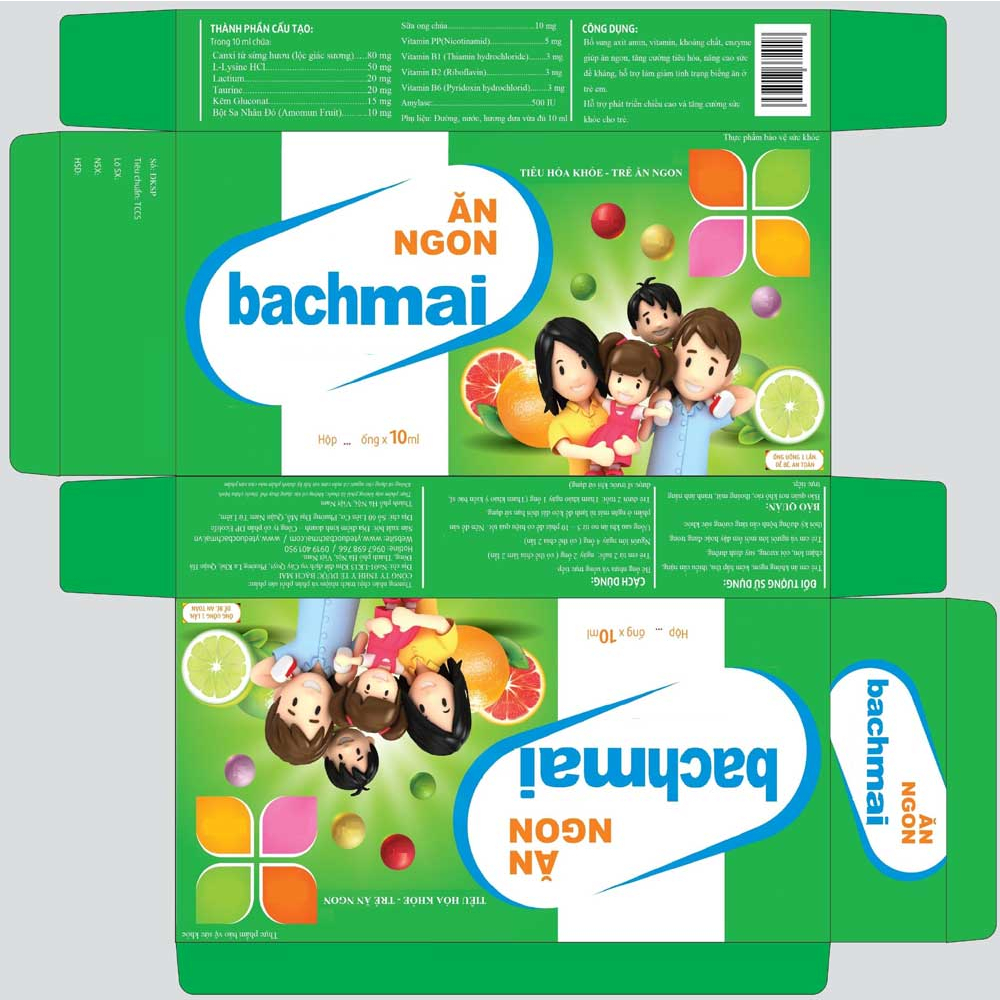 Ăn Ngon Bạch Mai, hỗ trợ tăng cường tiêu hoá, nâng cao sức đề kháng ( Hộp 30 ống x 10ml )