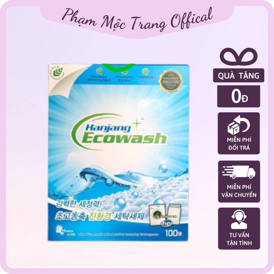 Giấy Giặt Quần Áo Hanjang Ecowash Hàn Quốc Giúp Kháng Khuẩn, Mềm Vải, Lưu Hương Dài Lâu