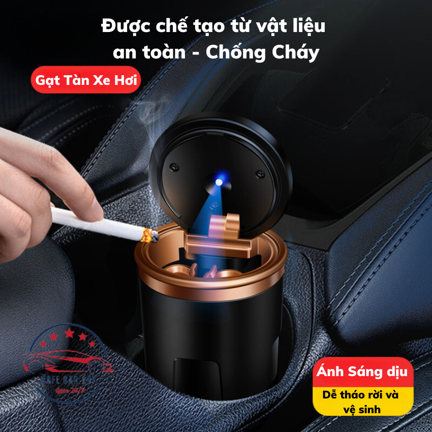 Gạt Tàn Thuốc Lá Bằng Gốm Chịu Nhiệt Cao Kèm Đèn LED Với Vỏ Bọc Trang Trí Nội Thất Xe Hơi, nhỏ gọn an toàn Sang Trọng