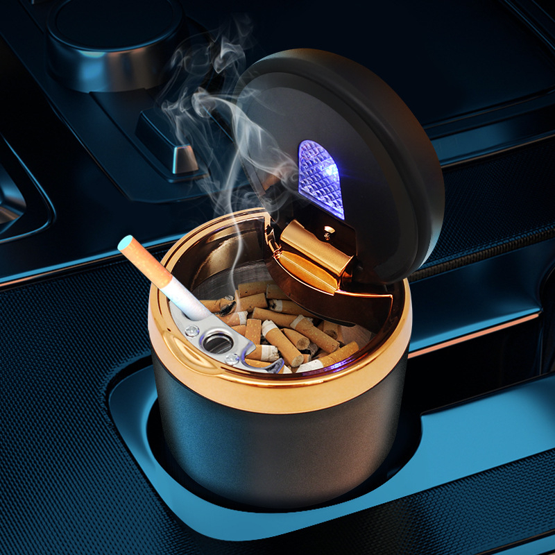 Gạt Tàn Thuốc Lá Bằng Gốm Chịu Nhiệt Cao Kèm Đèn LED Với Vỏ Bọc Trang Trí Nội Thất Xe Hơi, nhỏ gọn an toàn Sang Trọng