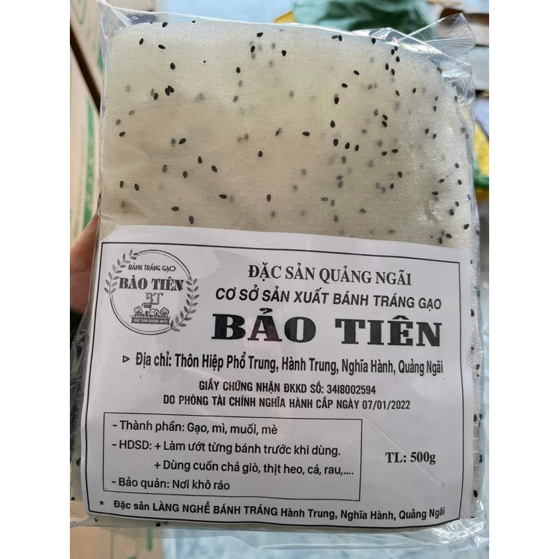 BÁNH TRÁNG CUỐN GẠO MÈ BẢO TIÊN BỊCH 500gr