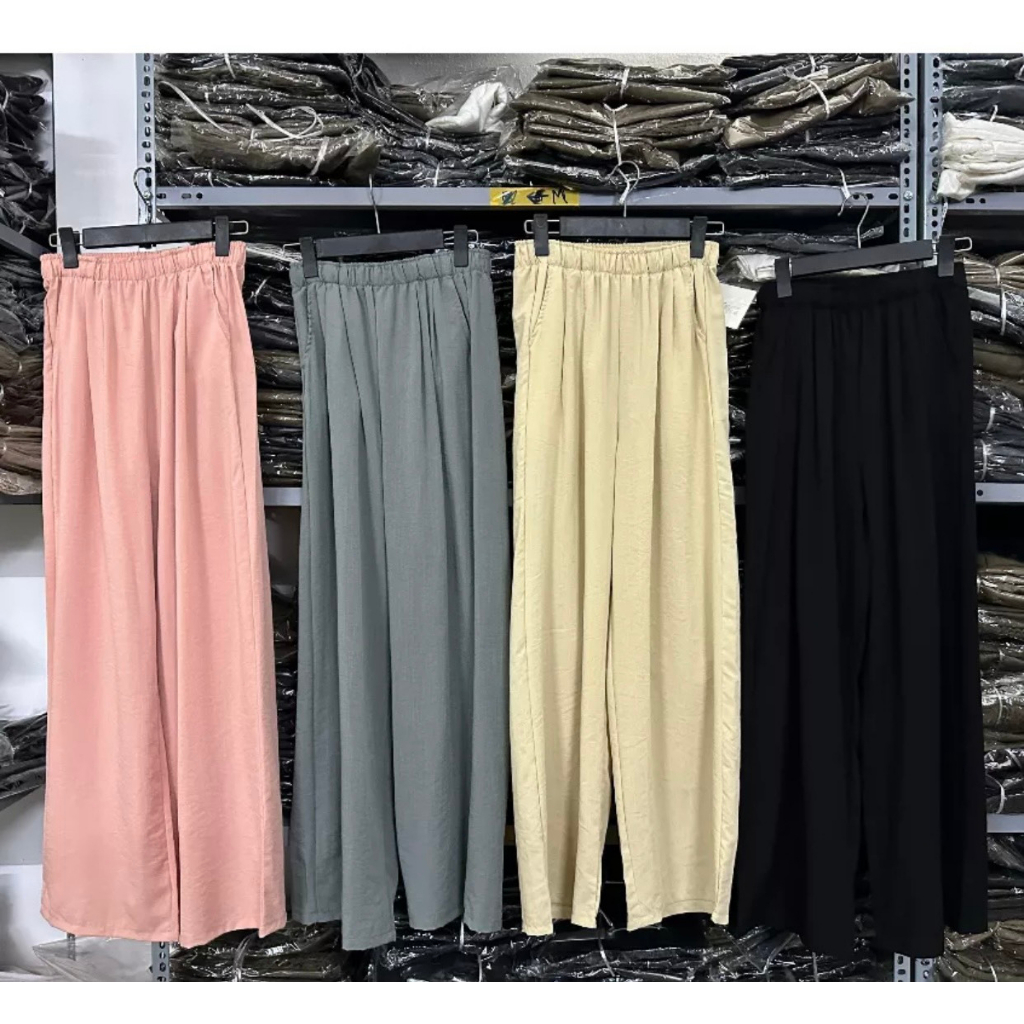 Quần xuông, ống rộng cạp eo cao, chất vải đũi xước nhật cao cấp siêu nhẹ, thoáng mát tôn dáng , không bai xù.