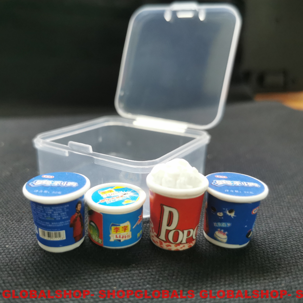 Bộ 5 món charm mini chai nước và đồ ăn mini trang  trí
