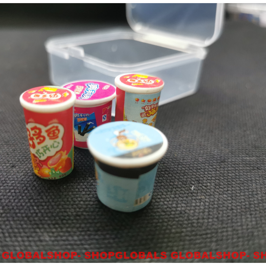 Bộ 5 món charm mini chai nước và đồ ăn mini trang  trí