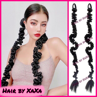 Một chiếc dây chun buộc Đuôi Tóc Giả Tết Bím Xoắn Độc Đáo Dài 60cm