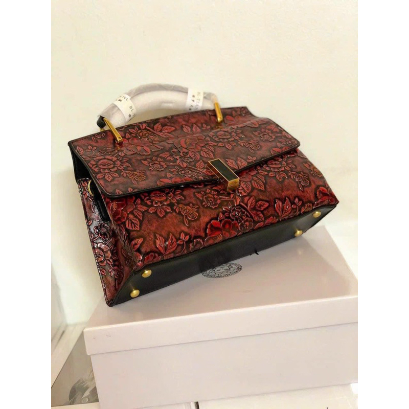 Túi Nữ Da Bò Điêu Khắc