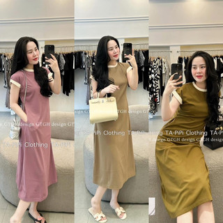 Váy  cottong mềm mát viền trắng tiểu thư