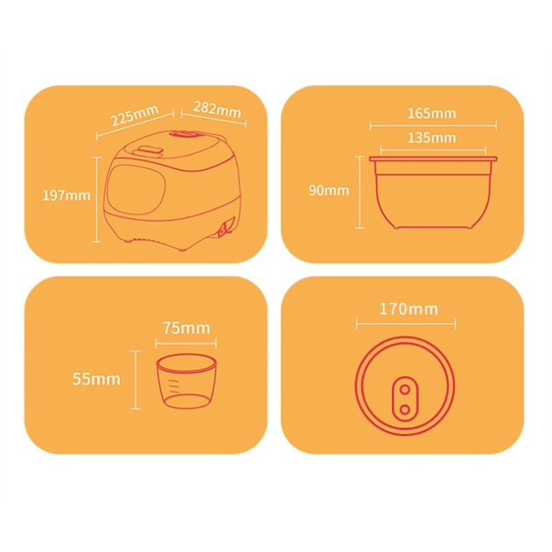 🎀 Nồi Cơm Điện Nồi Cháo Em Bé Chống Dính Không Tráng Men 1.2L Chính Hãng Tengpo Bảo Hành 12 Thá