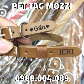 [Hỏa tốc] Dây da đeo cổ khắc tên lên dây cho chó mèo - Pettag Mozzi