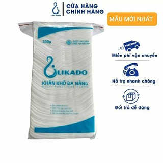 Khăn vải khô đa năng cho bé LIKADO 300g, kích thước 14 x 20 (270 tờ) - gấp đôi