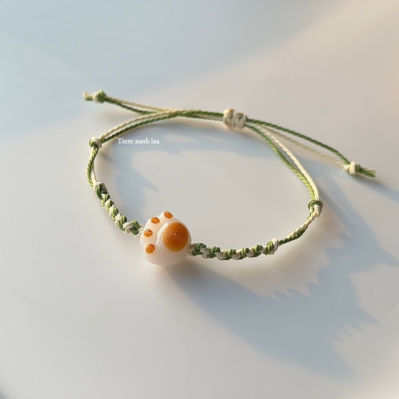 Vòng tay “Mèo cute” Dây tết Tiệm xanh láa | Vòng tay đôi, vòng tay nhóm