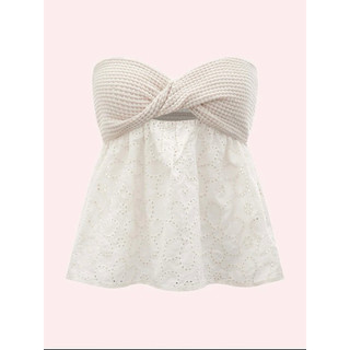 (HÀNG CÓ SẴN - SHEIN) Áo ống croptop nút thắt CINDY TOP (be)