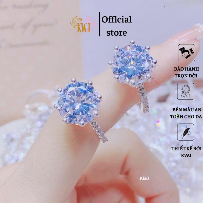 Nhẫn nữ đá to⚡ HÀNG CAO CẤP ⚡ nhẫn bạc nữ nhẹ nhàng cá tính bạc ta