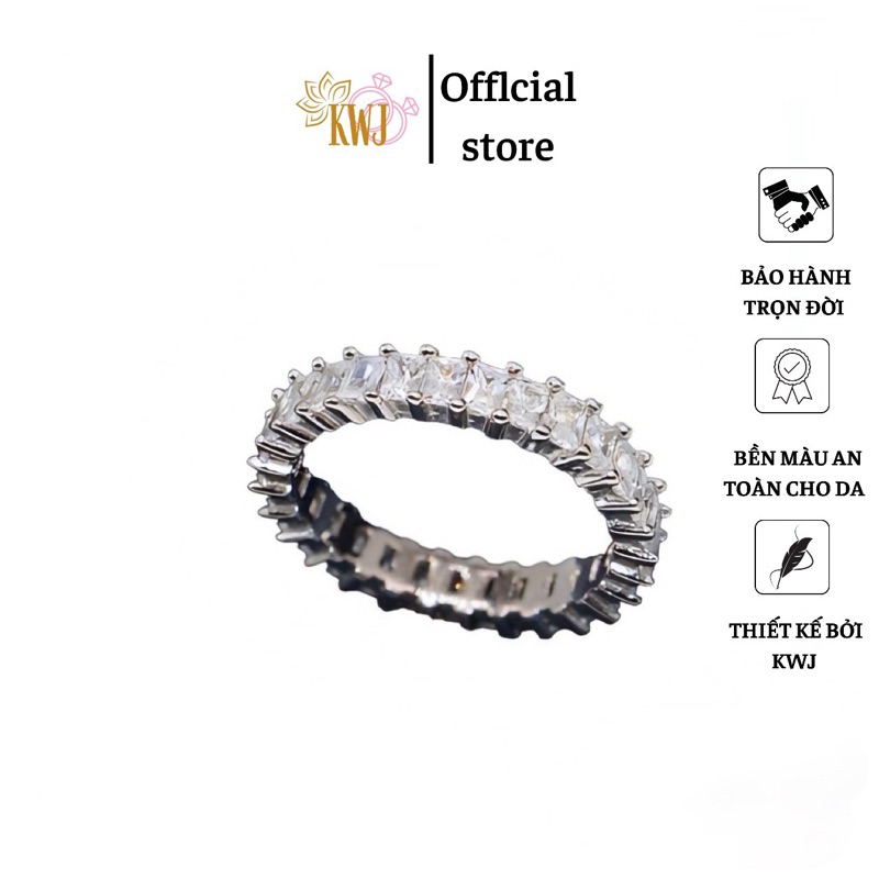 Nhẫn bạc nữ, nhẫn dính đá, full đá