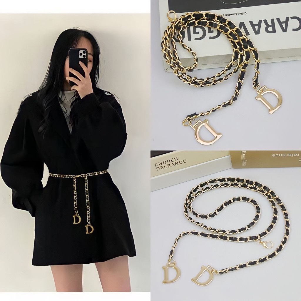 Belt xích đeo váy. Dây xích eo thắt váy áo nữ kim loại kiểu sang chảnh